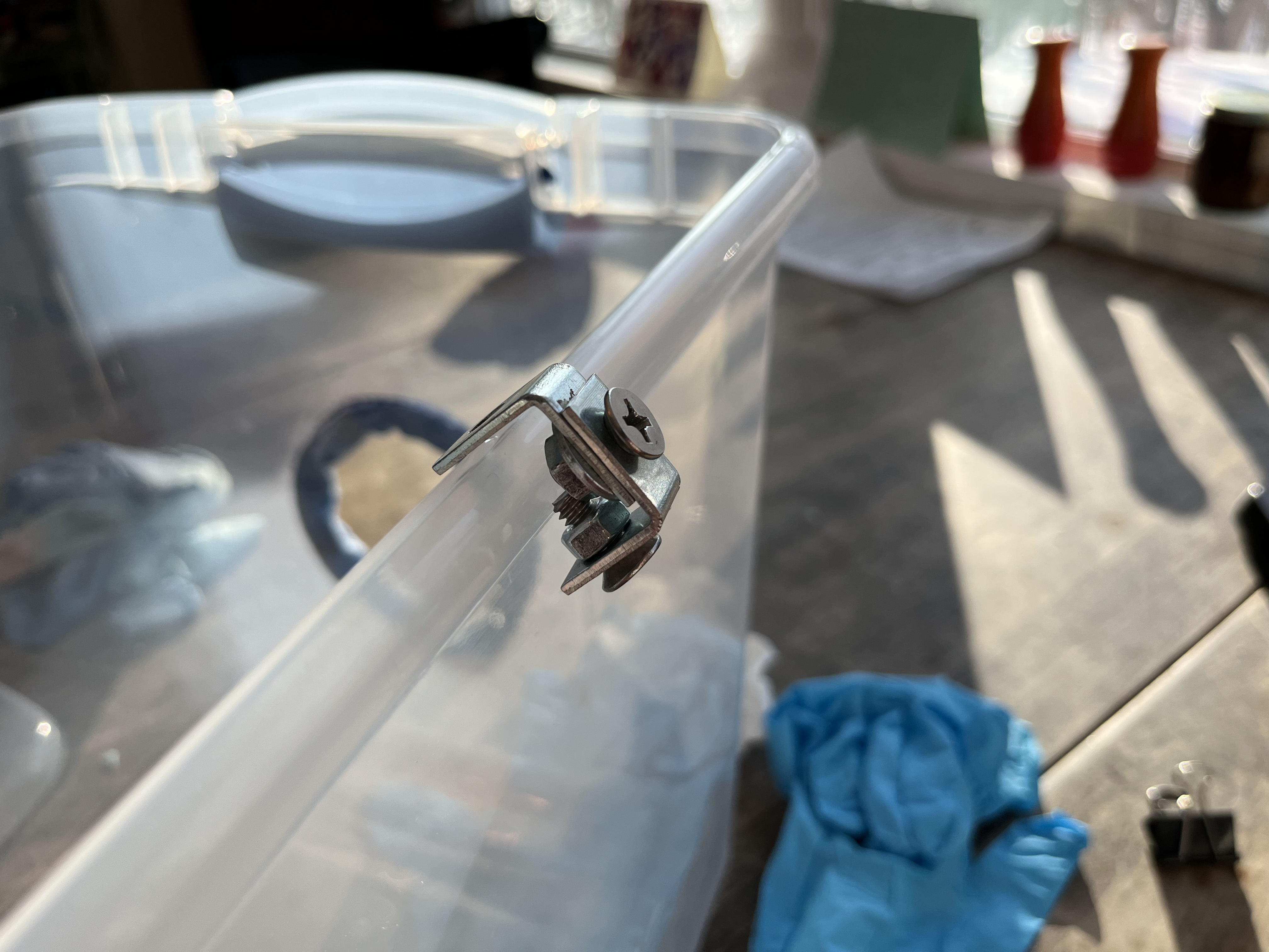 First hook attempt with screws โ kept falling off